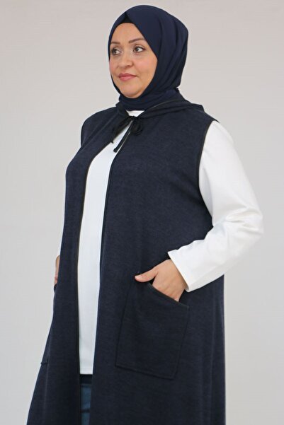 Eslina 54014 Large Size Waterport Piped Mir Vest - Navy Blue