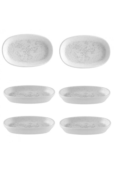 Bonna Σετ 6 οβάλ μπολ Lunar White πορσελάνης 10cm 120cm
