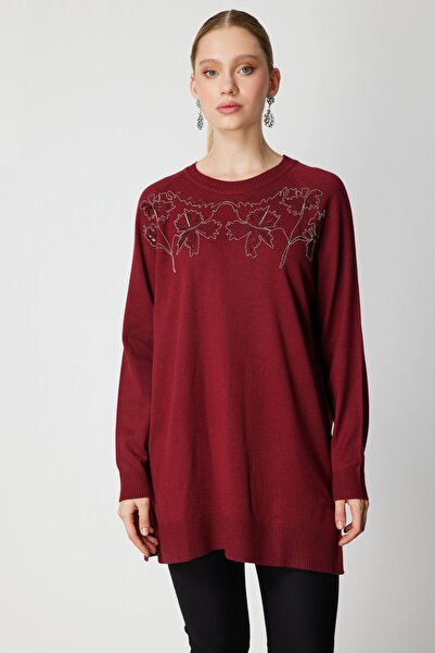 ON Long Knit Sweater with Chain Pattern on the Front