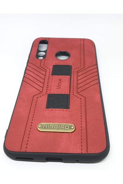 Generic Huawei Nova 4 Fabric Back Protective Case with Grip by Air Bird - Red