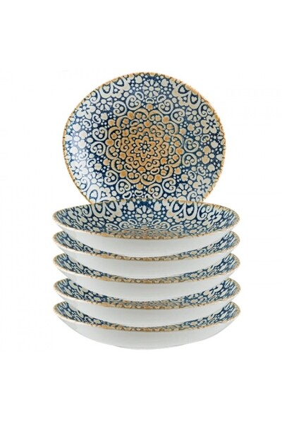 Bonna Set of 6 Alhambra porcelain deep plates 26cm 790ml