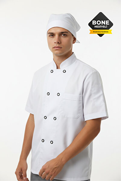 PandaForma Jachetă de bucătar, țesătură rezistentă la murdărie și transpirați...