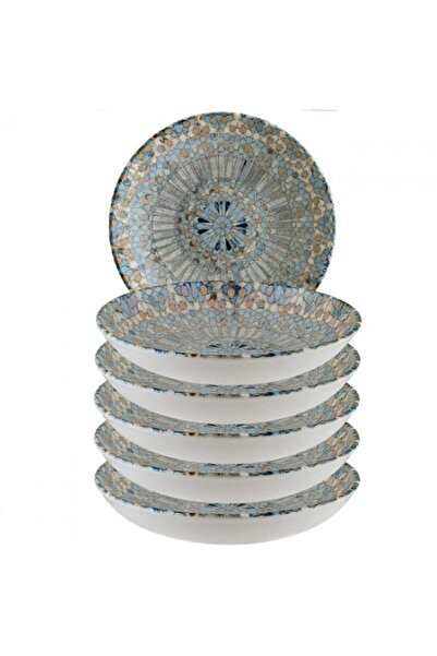 Bonna Set of 6 Luca Mosaic porcelain deep plates 25cm 1300ml
