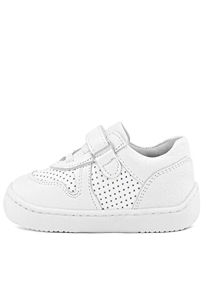Rakerplus Bob Genuine Leather White Barefoot White Sole Velcro Baby Sneaker Shoes