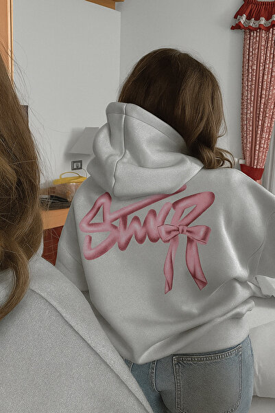 CLASSY.MODA سويت شيرت للجنسين مطبوع بثلاثة خيوط O قصة فضفاضة K بغطاء رأس بجيب...