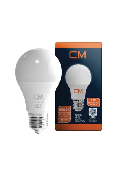 Genel Markalar Cmsolar 9W E27 Duy 6500K Beyaz Işık LED Ev Ampulü