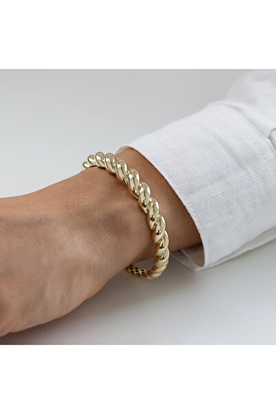 NİSERAJEWELLERY Nisera Astriva Kalın Burgu Altın Kelepçe