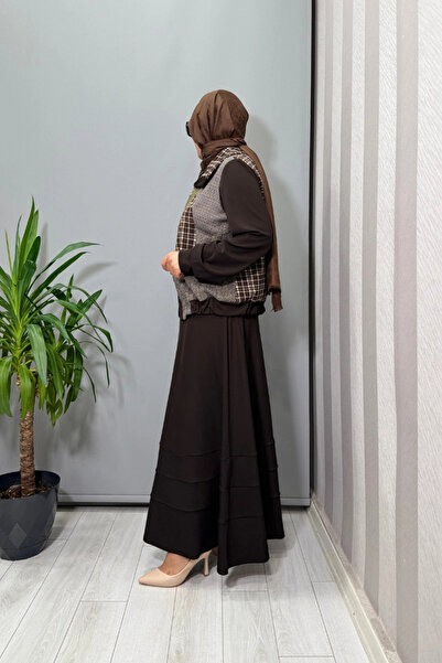 MissWhence Patcwork Jacket Suit Brown 38200