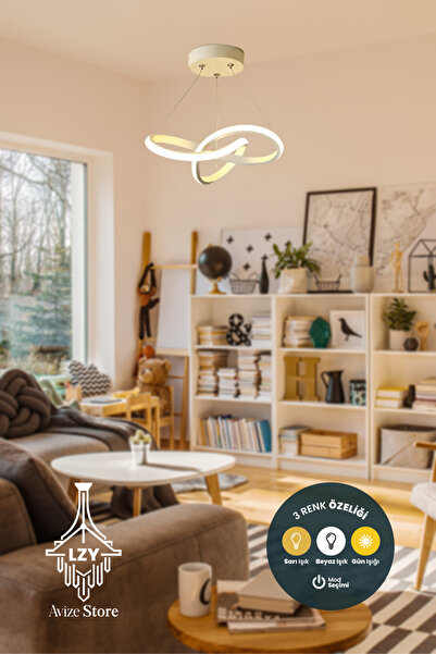 Lzy Avize Store Modern Bolivia Tekli Beyaz Sarkıt Led Beyaz Power Ledli 3 Ren...