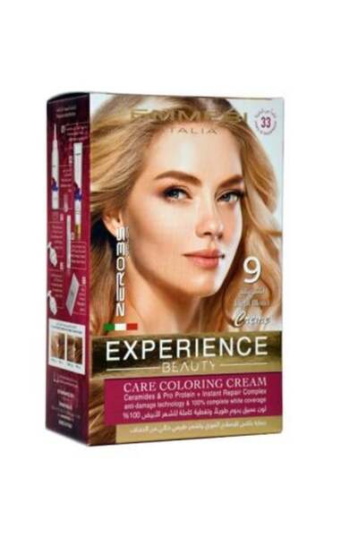 ZERO مجموعة صبغة الشعر الإيطالية الدائمة Beauty Experience 35 - لون 9 أشقر فاتح