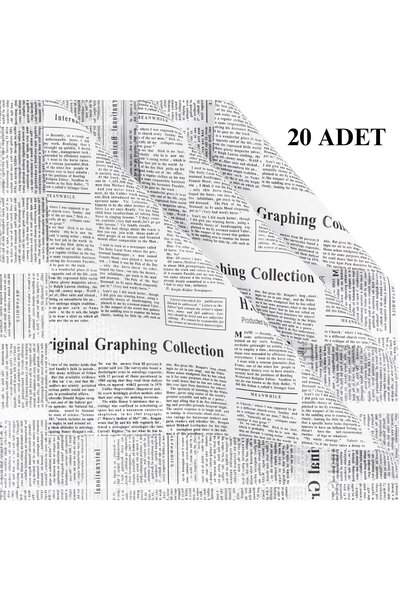 roco paper Newspaper Patterned Flower Wrapping Paper 20Pcs, Double Printing Matte Opp Gift Bouquet Paper, White, 58X58 cm