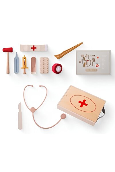 Arelair Magic Box Doctor Set, Wooden and Silicone Medical Kit, 11 Pieces, Role Play, Children's Gift