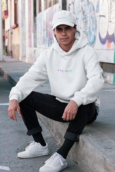 relaxbaskı Why Not? Written Printed Hoodie