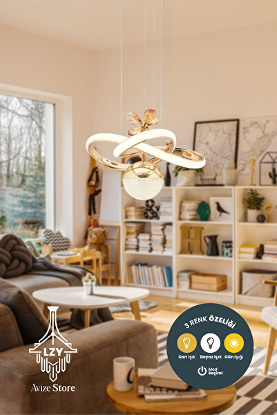 Lzy Avize Store Kar Çiçeği Toplu Gold Kaplama Tek Renk Modern Sarkıt Salon Mu...