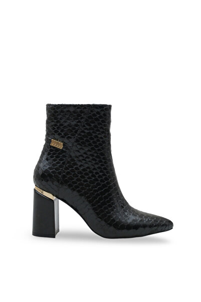 Women Lay-z Γυναικείες μπότες με τακούνι με υφή από δέρμα φιδιού, τακούνι πάχους 8,5 εκ., μοντέρνο μοντέλο με μυτερή μύτη και χρυσή λεπτομέρεια