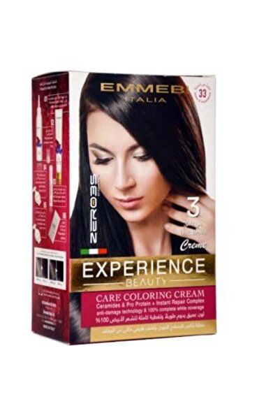 Beauty Experience مجموعة صبغة الشعر الإيطالية الدائمة زيرو 35 - درجة 3، بني غامق