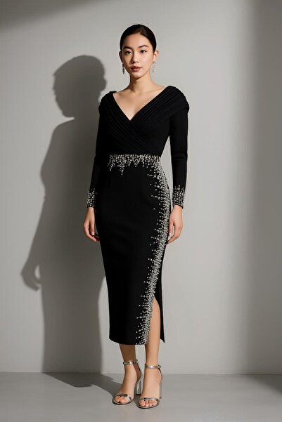 NATASHA Fashion فستان سهرة كريب مرصع