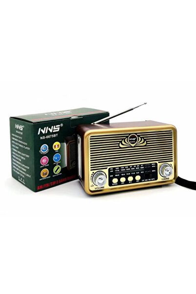 NNS NS-6675 USB / Tf Kart / Fm Retro Fenerli Taşınabilir Bluetooth Hoparlör