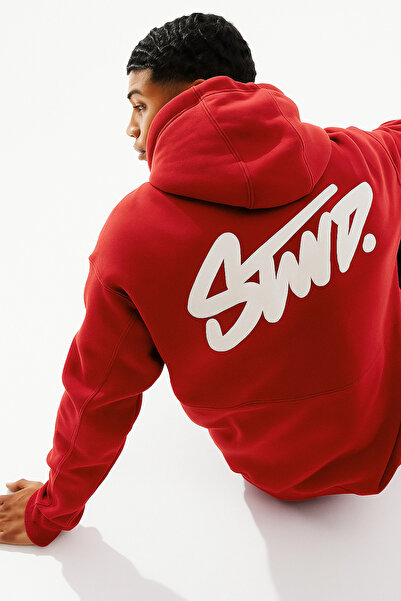 CLASSY.MODA Unisex 3 Thread O Oversized K Hooded Kangaroo Pocket Swnd Written Back B Printed Sweatshirt