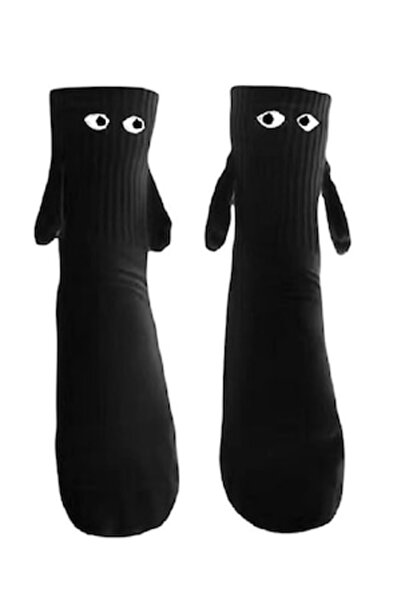 OEM Xevo - Magnetic socks that cling with embroidered eyes, One-size, One Pair, Unisex, Black