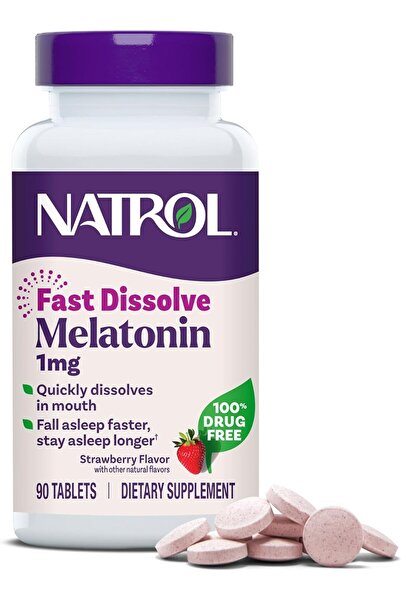 Natrol Fast Dissolve Melatonin 1 mg, 90 Strawberry-Flavored Tablets