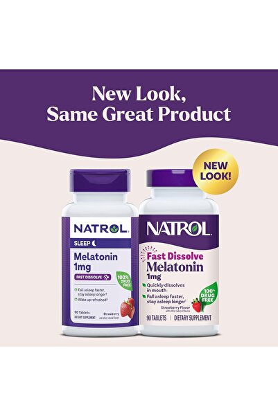 Natrol Fast Dissolve Melatonin 1 mg, 90 Strawberry-Flavored Tablets