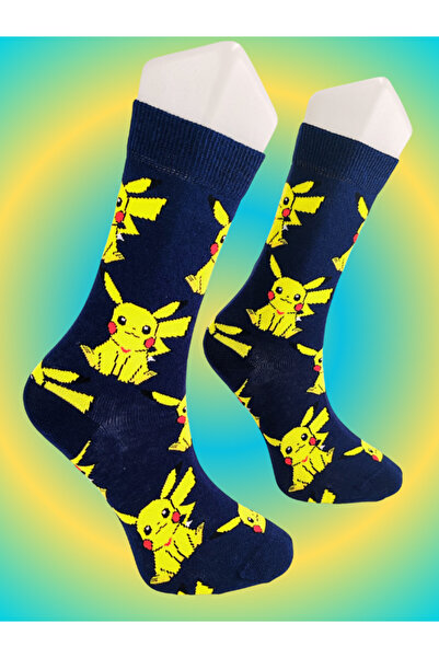 Shuttle Park Special Series Happy Colorful Patterned Pikachu Socks Fun Comfortable Stylish Design Style Stitch-Free Sock Socks