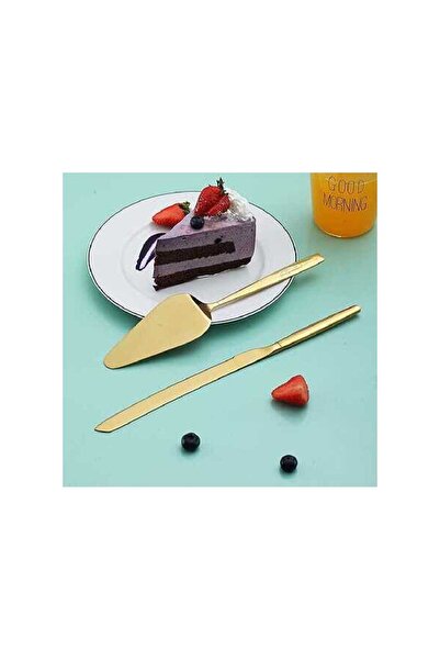 Berglander Gold Cake & Pastry Serving Set — Stainless Steel Knife and Server (2 pcs)