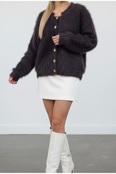 rose tml giyim Women's Knitwear Bearded Star Button Detailed Cardigan