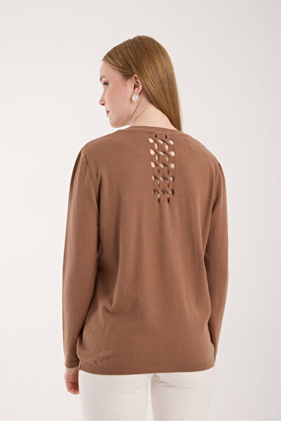 Moda Days Pearl Detailed Crew Neck Knit Blouse
