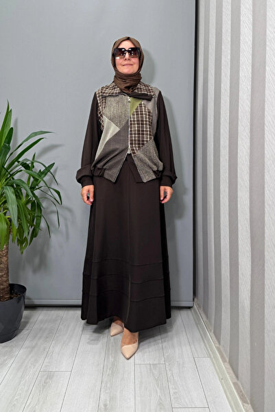 MissWhence Patcwork Jacket Suit Brown 38200