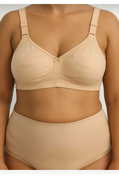 NARIYA Kadın Büyük Beden Sütyen Penye Toparlayıcı Sütyen Dikişsiz Pamuklu Tel...