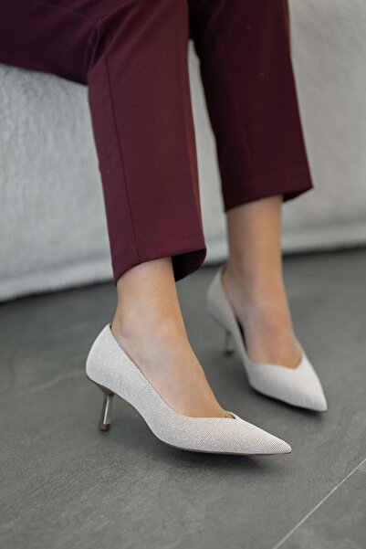 Parponi Ruby women's glitter fabric high heel evening shoes gold