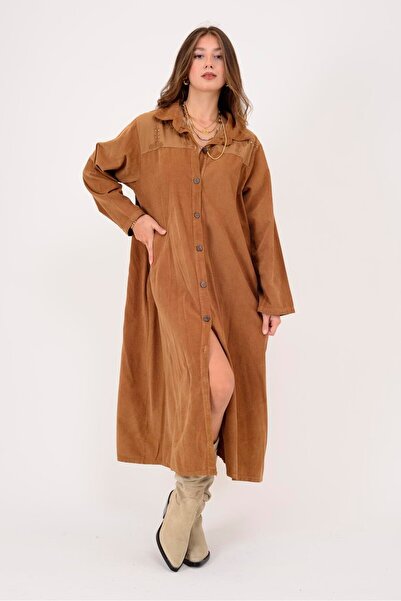 Park Moda 11429 ROCHIE DE CATIFELĂ CU DETALII DE PIELE DE CĂPĂTĂ CU FLORI LOVA