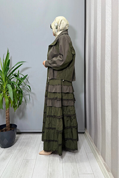 MissWhence Ruffle Detailed Jacket Dress Set Green 38807