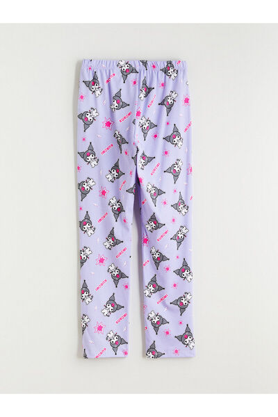 LC Waikiki Pantaloni de pijama pentru fete Kuromi cu imprimeu cu talie elasti...