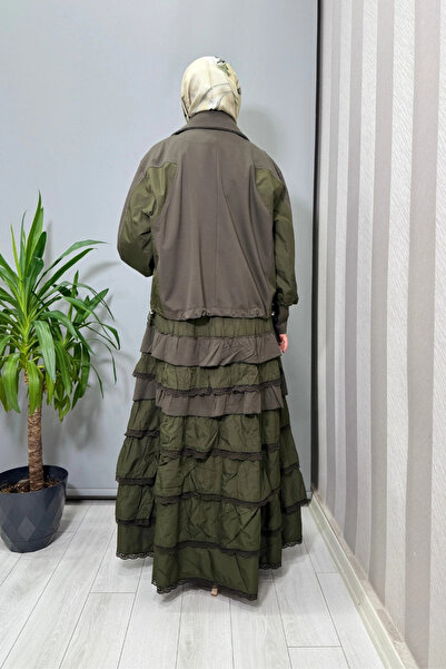 MissWhence Ruffle Detailed Jacket Dress Set Green 38807