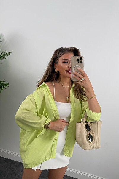 Lady Pixie Low Shoulder Fabric Oversize Shirt