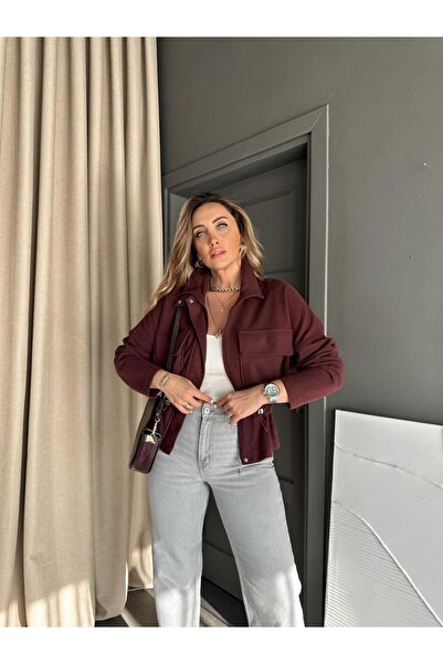 Zerrincan Giyim Jachetă sport tricotaj cu striații cu talie ajustabilă