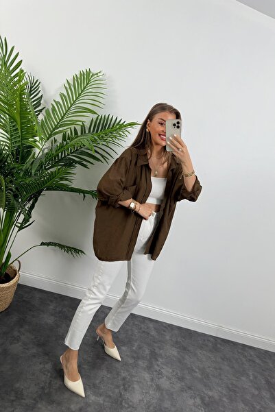 Lady Pixie Low Shoulder Fabric Oversize Shirt