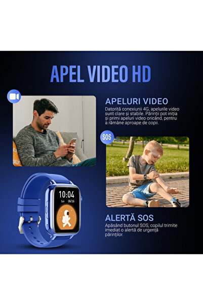 Wingereich Kids smartwatch with GPS, 4G, Whatsapp, ChatGPT, Google Play, HD camera, video call