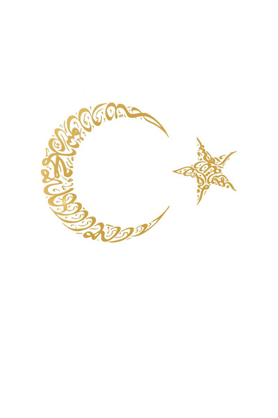 Kıvırcıkyoga Kelime-i tevhid ay yıldız gold renk 34*24 cm