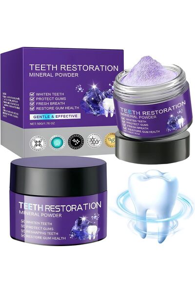 EELOHE 2Pcs Teeth Restoration Mineral Tooth Powder, 50g – Strengthens Teeth & Gums, Freshens Breath