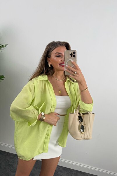 Lady Pixie Low Shoulder Fabric Oversize Shirt