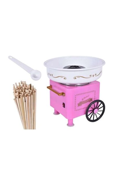 stuffix Mașină de făcut vată de zahăr, include 199 de bețișoare, plastic roz