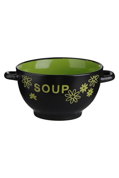 OEM Set of 4 Soup Bowls 700ml, Ceramic Black-Green, 'Soup' – Modern Design