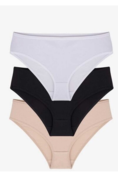 BAY01 Pamuklu Kadın Bikini Kilot 3'lü Pket