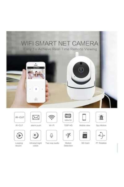 stuffix IP Wireless Camera, 360° rotatable, Full HD, Night Vision, phone notifications, white