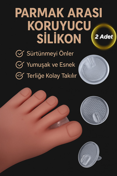 Hane Dostu 2 Adet Parmak Arası Terlik Koruyucu Silikon Jel – Sürtünme Azaltıc...