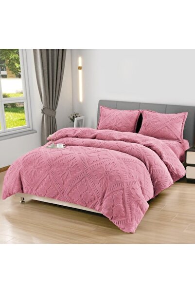 MHR Cocolino 4-piece Double Bedding Set – Fitted 180x200, Duvet 200x230, 2x55x80 (Pink)